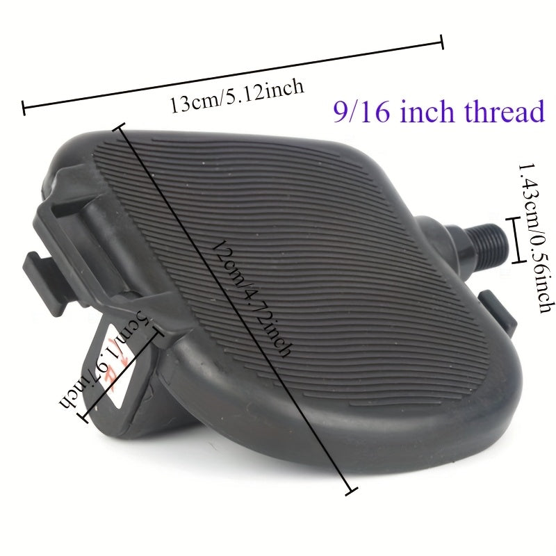 Exercise Bike Pedals with Adjustable Straps - Black