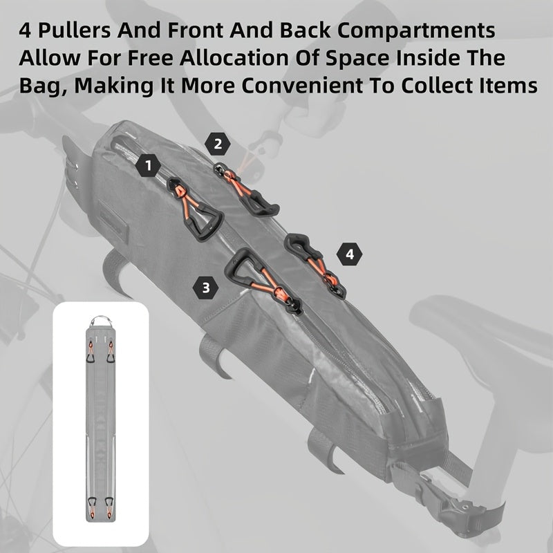 Top Tube Frame Bag – 2.1 L, Extra-Long, Black