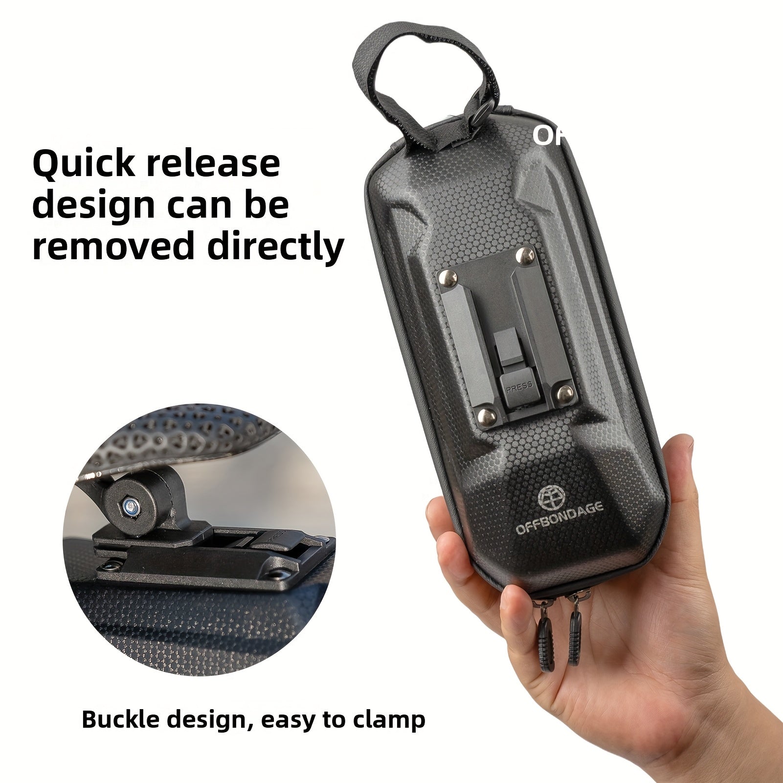 Rear Trunk/Saddle Bag – 2.4 L EVA/PVC Hardshell, Quick-Mount Base