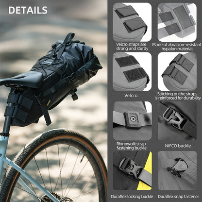 Rear Seat Pack – 14 L Saddle Bag with Harness, Black
