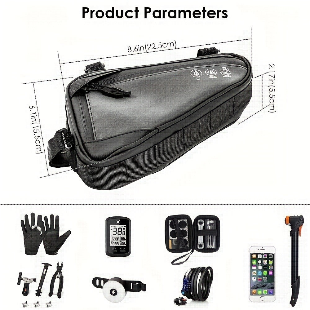 WOLRI Triangle Frame Bag – 1.5 L, Strap-Mount (Bike)