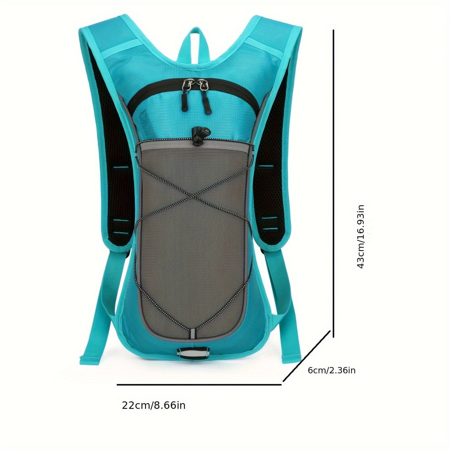 Lightweight Sports Daypack – Nylon Shell, Zipper Closure (Cycling/Running)