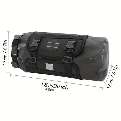Handlebar Dry Bag – Roll-Top PVC, 48×17 cm, Black