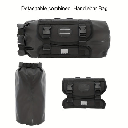 Handlebar Dry Bag – Roll-Top PVC, 48×17 cm, Black