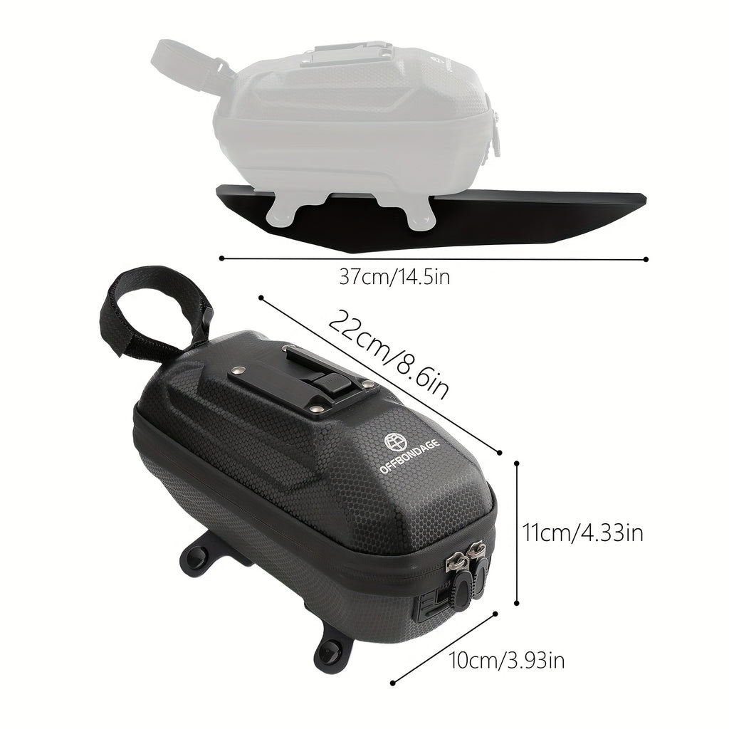 Rear Trunk/Saddle Bag – 2.4 L EVA/PVC Hardshell, Quick-Mount Base