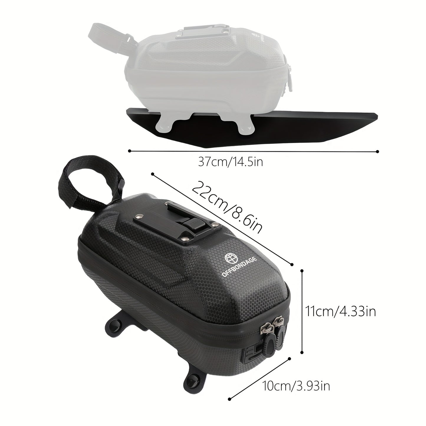 WOLRI Rear Trunk/Saddle Bag – 2.4 L EVA/PVC Hardshell, Quick-Mount Base (Bike)