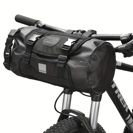 Handlebar Dry Bag – Roll-Top PVC, 48×17 cm, Black