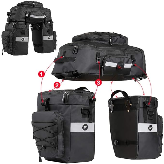 Bicycle Luggage Bag - 65L Rear Rack Pannier
