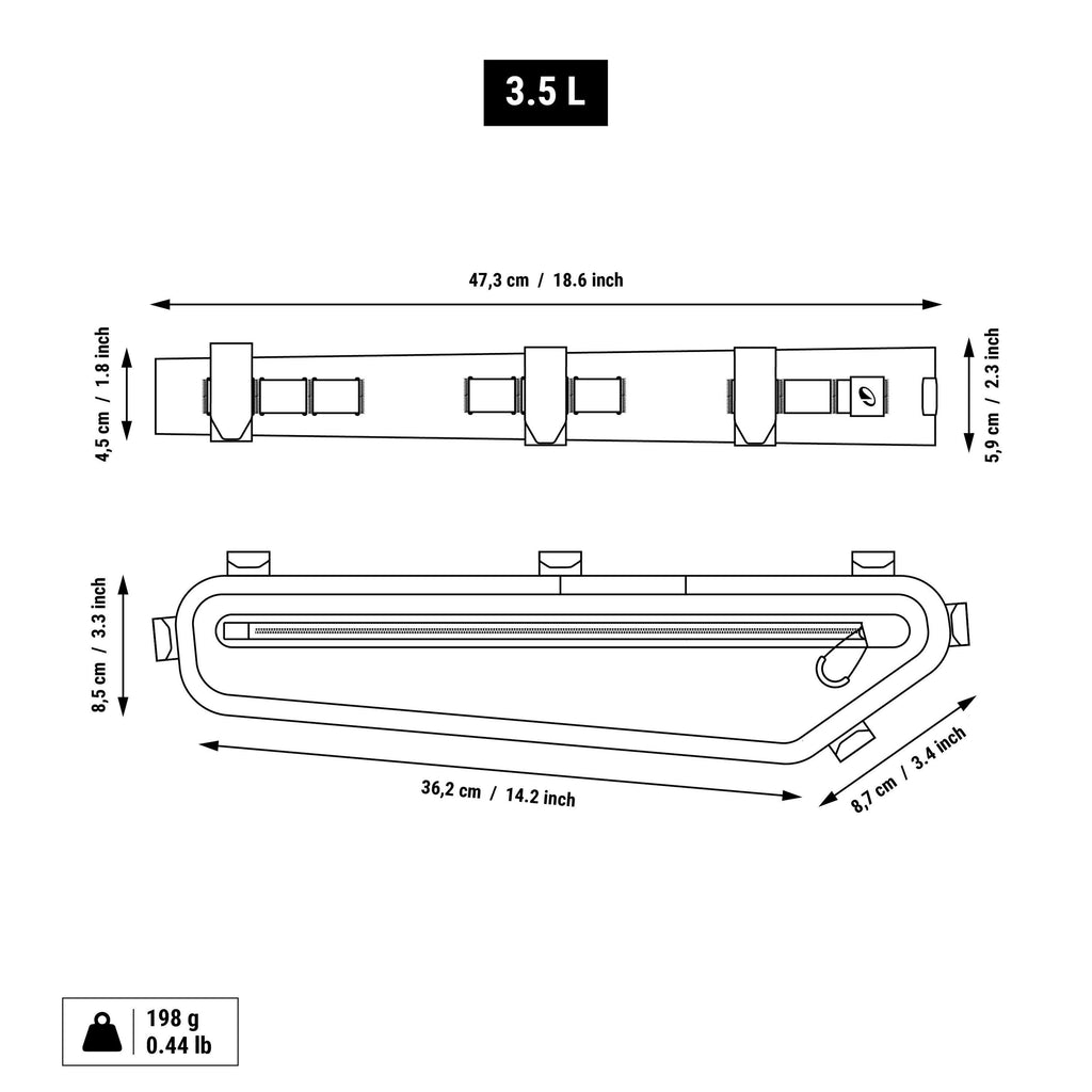 3.5L Bike Frame Bag - Storage Bag - Polyester