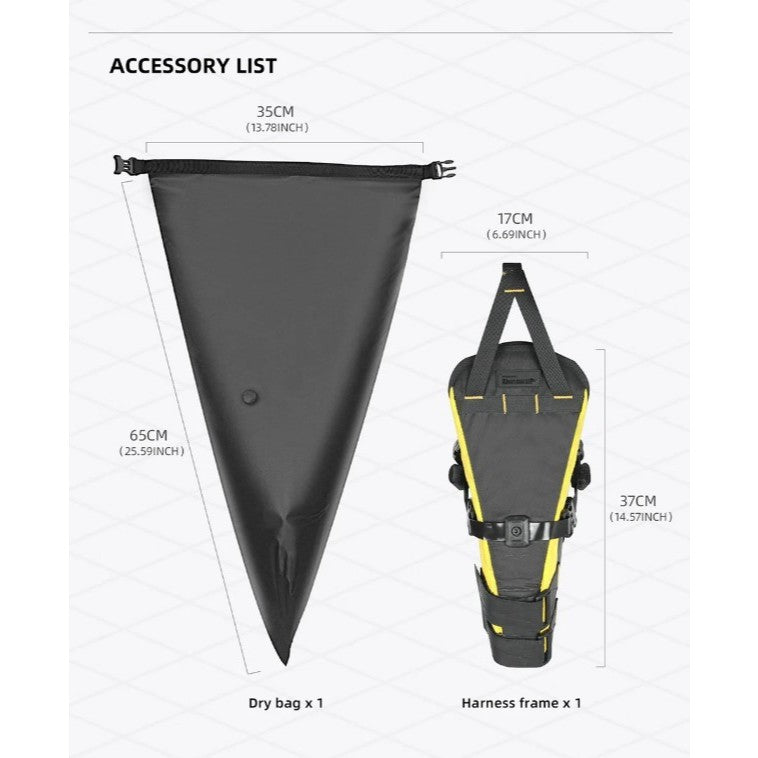 14L Bike Saddle Bag - Roll-Top Seat Pack - Polyester