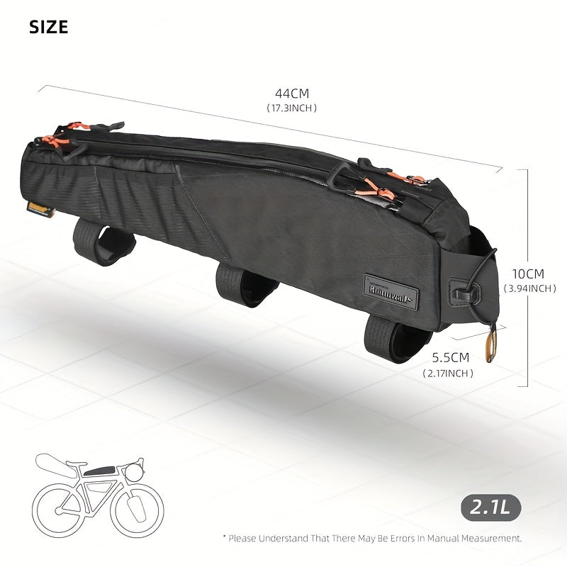 Top Tube Frame Bag – 2.1 L, Extra-Long, Black