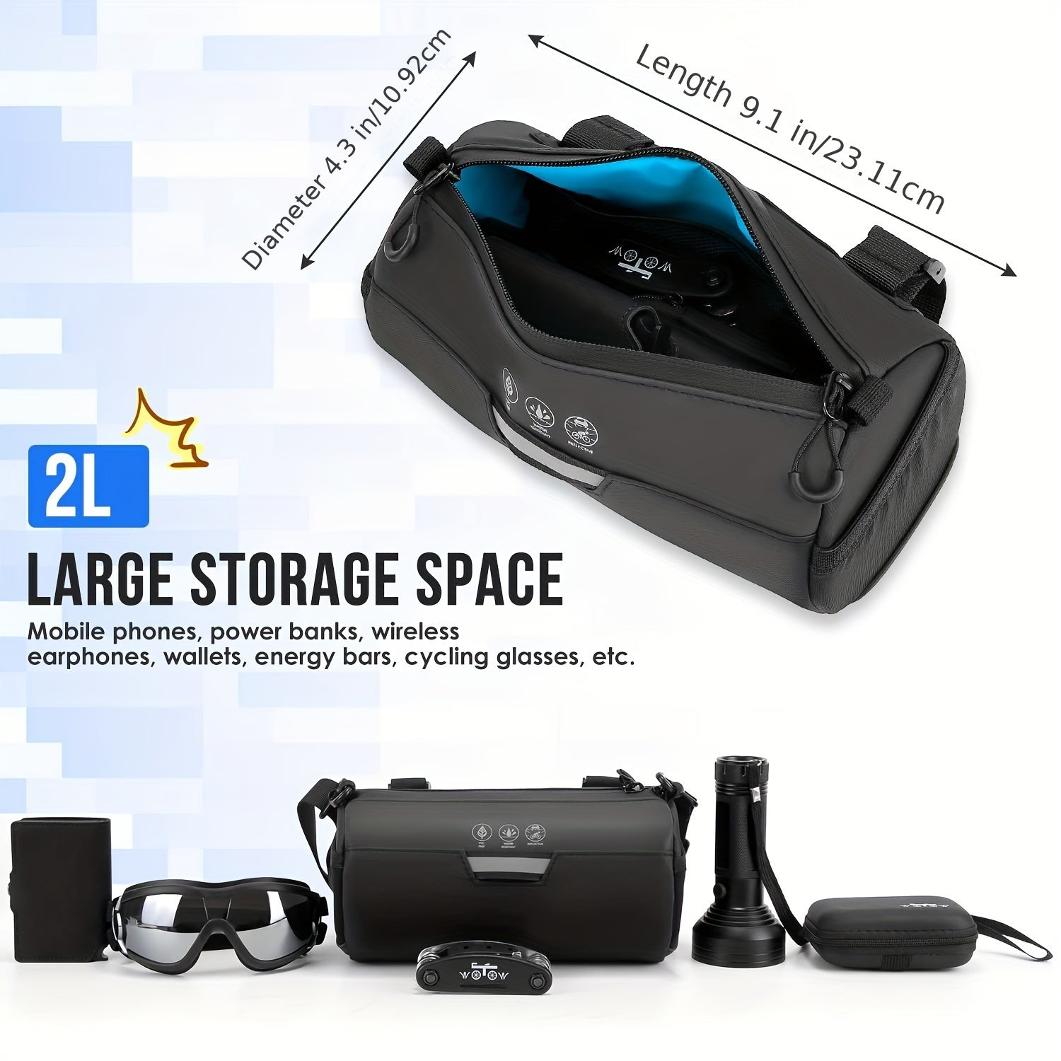 Handlebar Bag – 2 L, Strap Mount