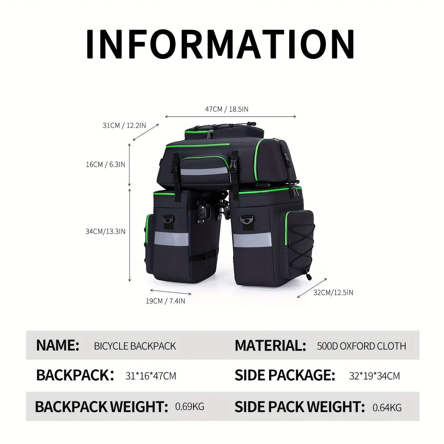 Cycling Bag - Bike Pannier Set - 75L