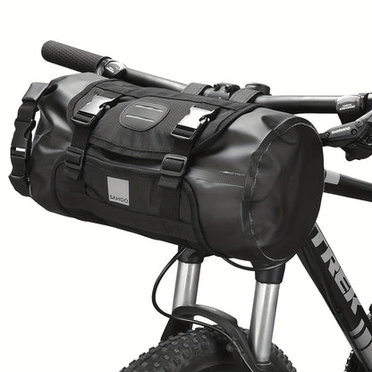Handlebar Dry Bag – Roll-Top PVC, 48×17 cm, Black